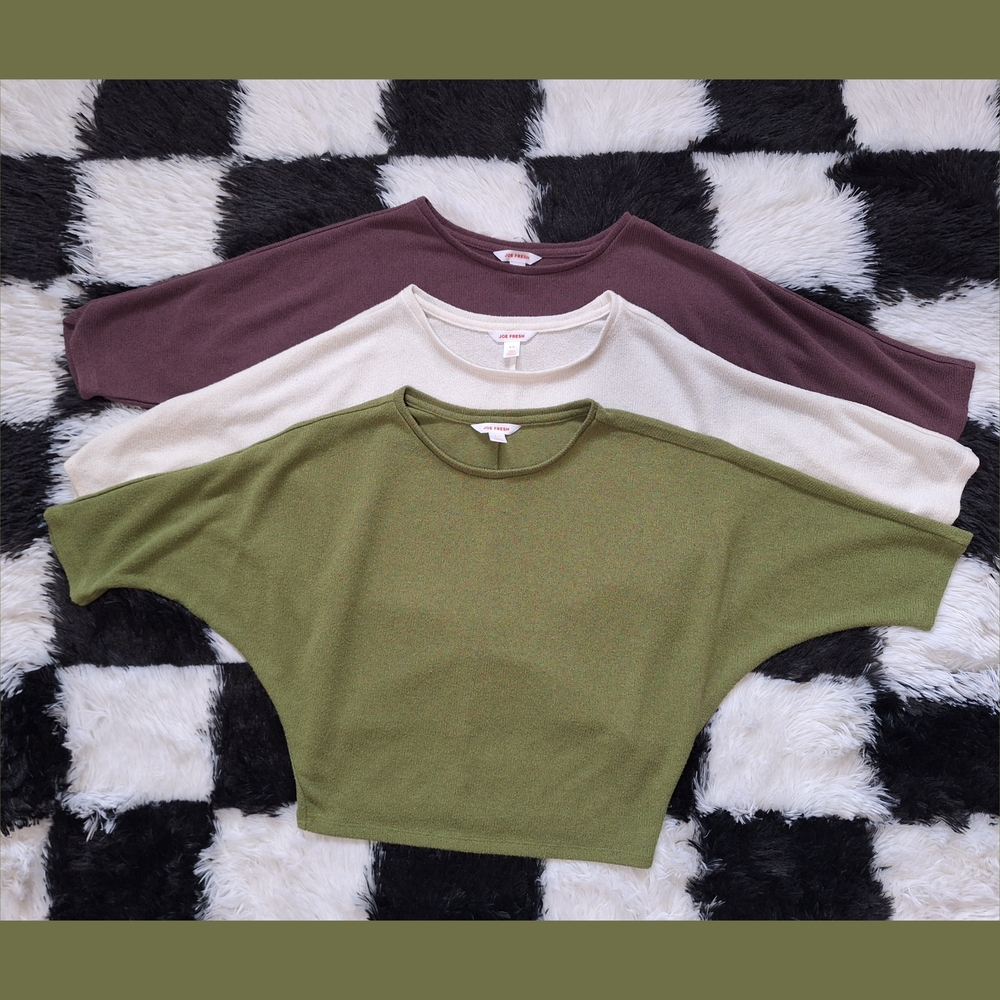 3 Slouchy Batwing Top Bundle small - Boho Grunge Casual